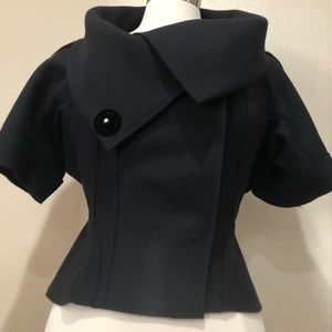 6267 black wool jacket short coat 40